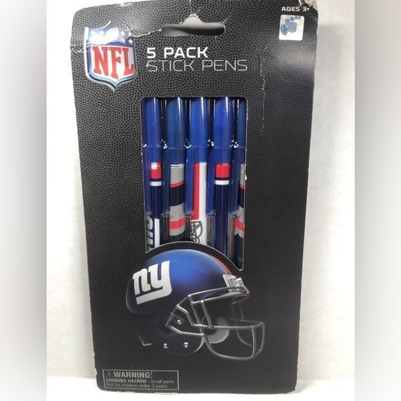 NFL New York Giants 5 pack Stick Pens NEW NWT - Picture 2 of 2